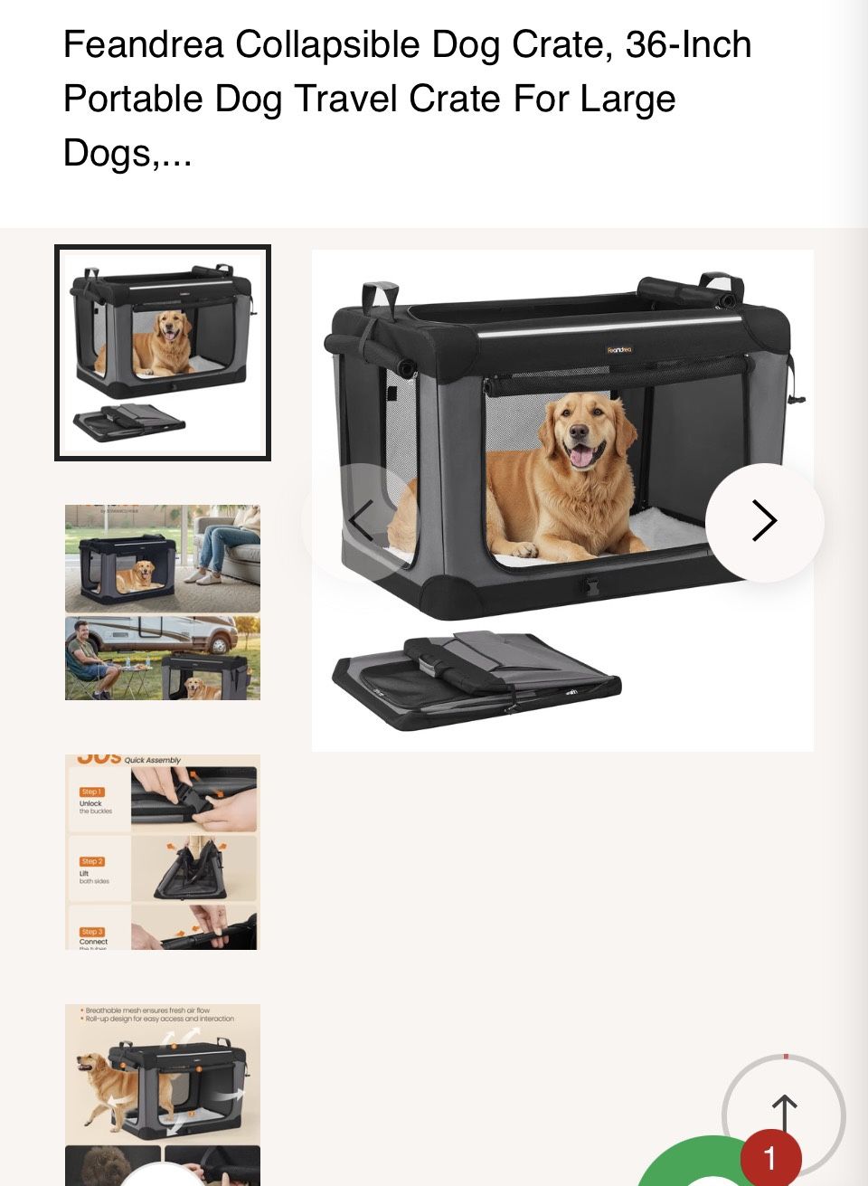 40 Inch Soft Collapsible Dog Crate