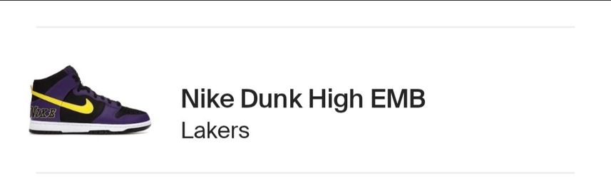 Nike Dunk High EMB Lakers