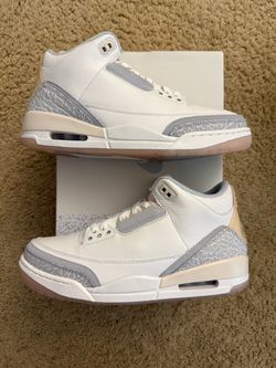 Size 9 (Worn once, comes with original box) - Air Jordan 3 SE retro craft ivory