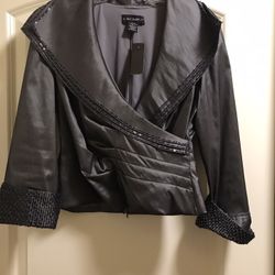 Gray Beaded Top, Size 10