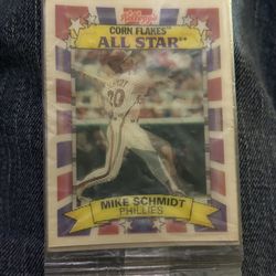 91-92’ Mike Schmidt Kellogg’s Holographic All Star Card. Never Opened