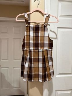 Girls Plaid Pinafore Dress