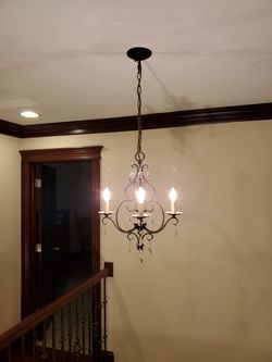 Chandelier, small, Murray feiss 4 white 60-watt candelabra new in box