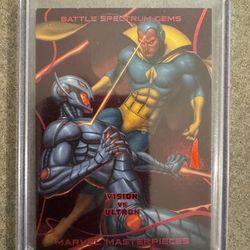 2022 Marvel Masterpieces Vision vs Ultron Red Battle Spectrum Gems /50