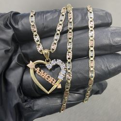 10k Valentino Chain With Charm 