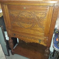Antique Victorian Armoire Secretarial Desk