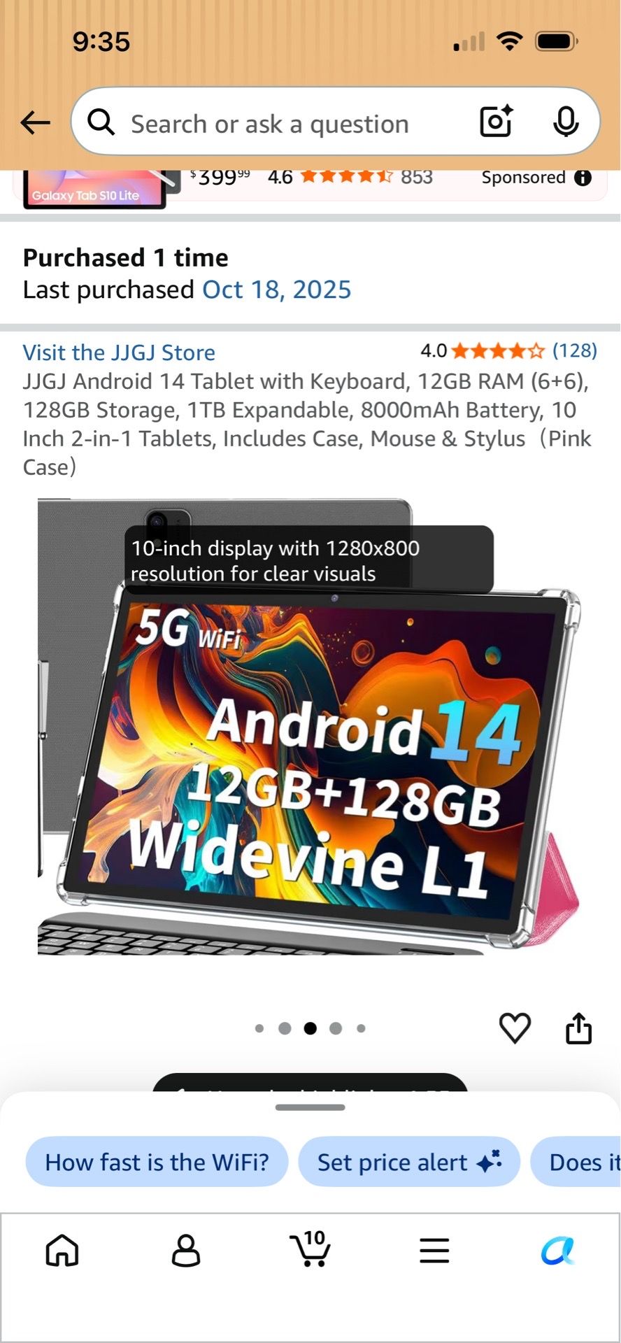 Tablet 14 inch Android with keyboard, mouae