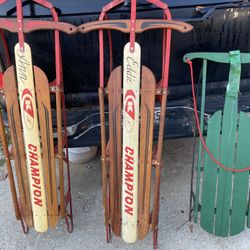 Antique snow sleds