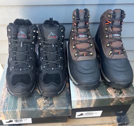 Lot of 2 New Nortiv 8 Men's Non-Slip Waterproof Boots (Both Men’s Size 9) - $60 for Both