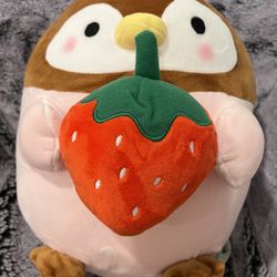 Takashoji 14-inch Pink Penguin Holding Strawberry (new with tag)