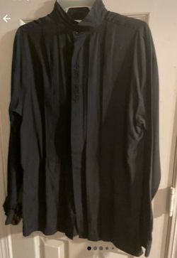Black Long Sleeve Button-Up Dress Shirt