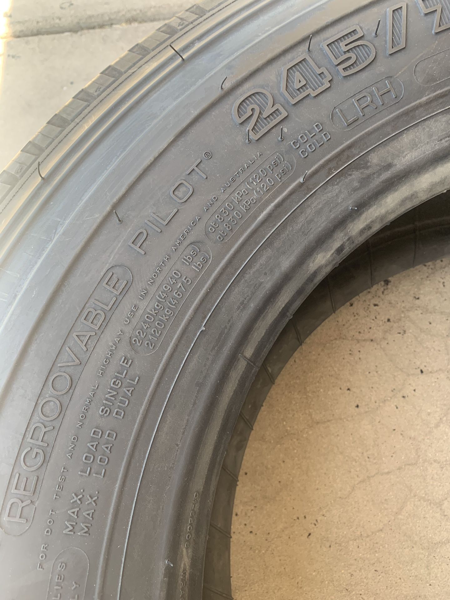 (2) new 245/70r19.5 Michelin tires 245/70/19.5 tow truck RV for Sale in