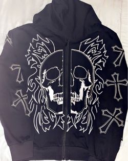Black skull design hoodie