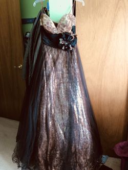 Gold and black prom dress