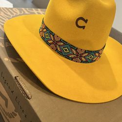 Yellow Legend Leather Cowgirl Hat 