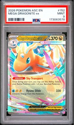 PSA 9 Mega Dragonite ex #152/217 Pokemon Card