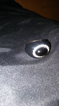 Black/diamond womens ring