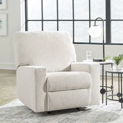 Ashley Rannis Manual Rocker Recliner, Snow - New - Z Furniture Alexandria VA