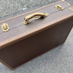 Antique Large Shabby leather travel case Trunk