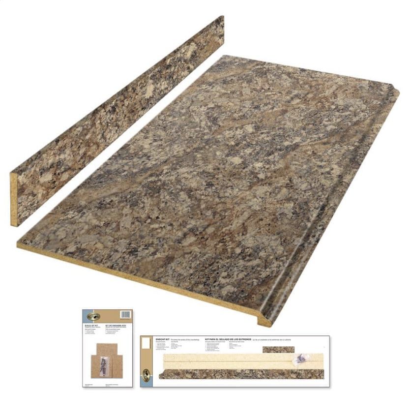 Hampton Bay 6 ft. Straight Laminate Countertop Kit Included in Winter Carnival Granite with Full Wrap Ogee Edge