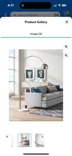 Lighting Pacific Coast Lighting Table and Floor Lamps Basque Floor Arc Lamp- Nickel J6298 at Exotic Home Coastal Outlet