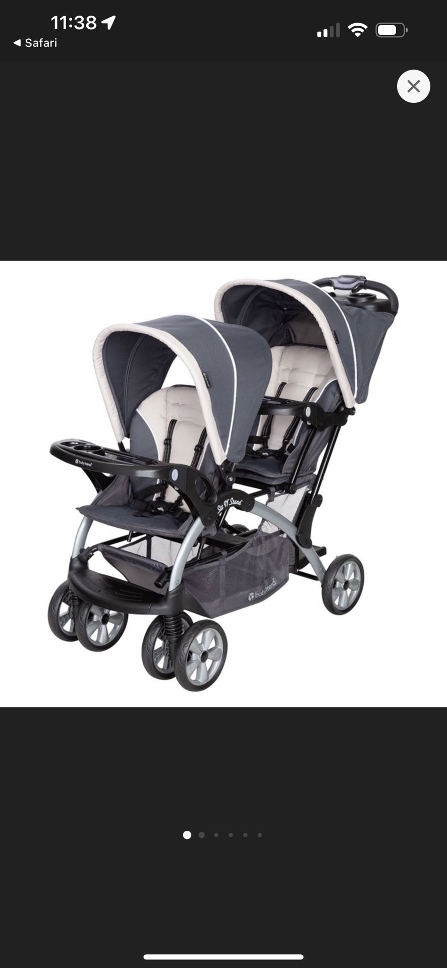 babytrend® Sit N'Stand® Double Tandem Stroller • Pousette Pour Enfants • Cochecito de Fandem