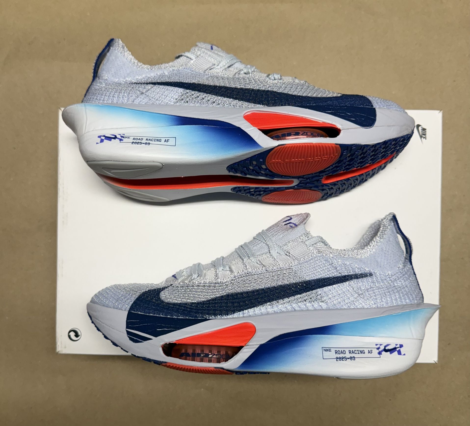 Nike Air Alphafly Next 3% Football Grey Blue Void Mens size 9 running shoes NEW!