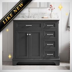 36" Modern Bathroom Vanity MARBLE Top – Open Box