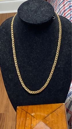 10k curb link 7mm diamond cut 24 inch