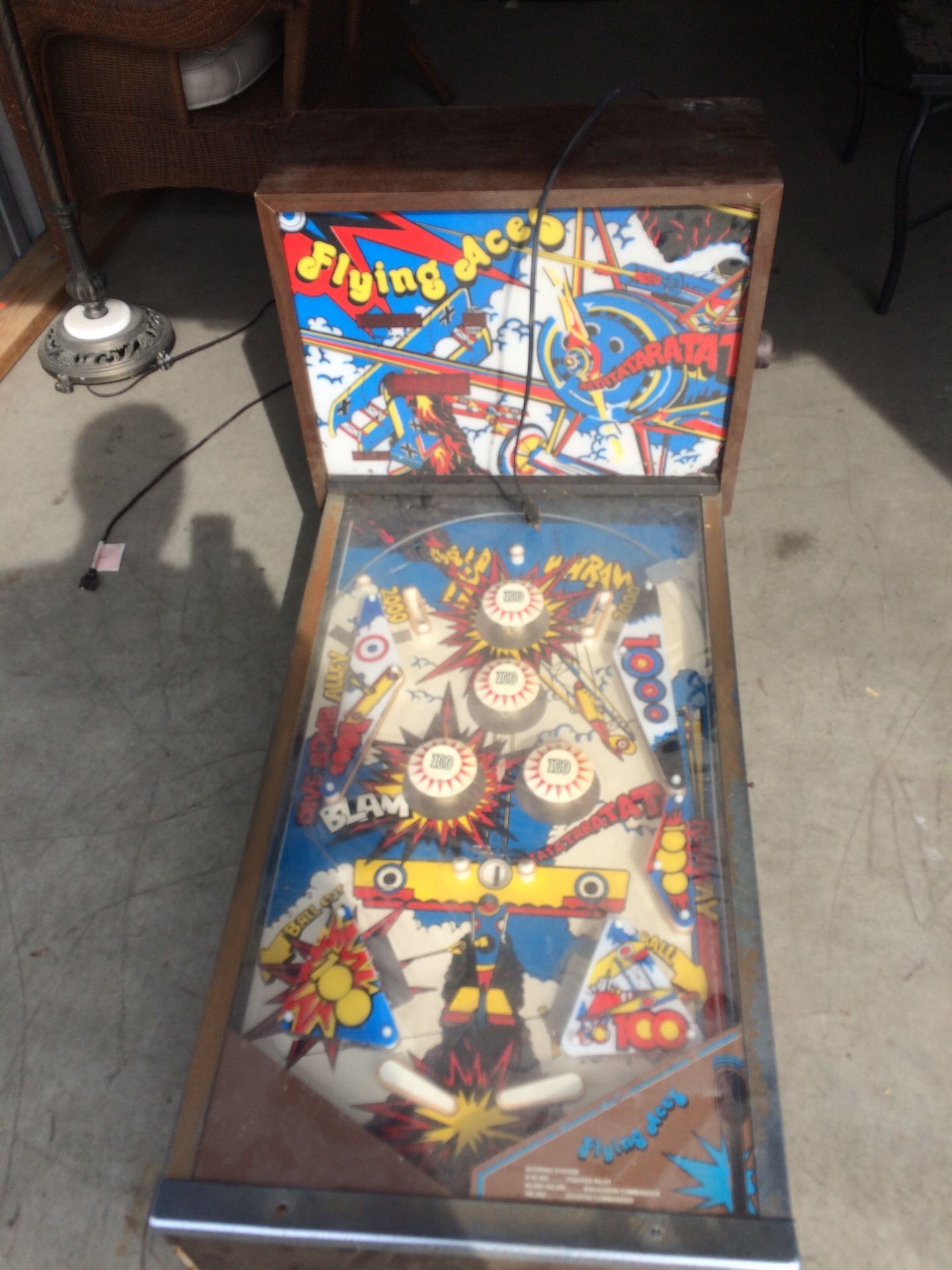 Vintage Flying Aces Pinball Machine 1977 Works
