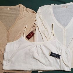 2 Ladies Cardigan Sweaters With Tank Top