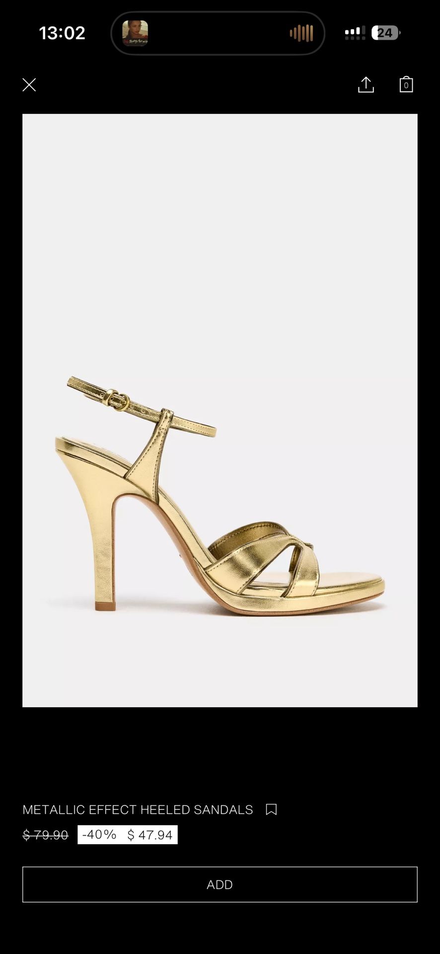 Brand New Zara Heeled Sandals Size 10