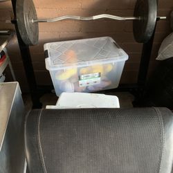 Black And Silver Weight Lifting Set Work Out Home Gym