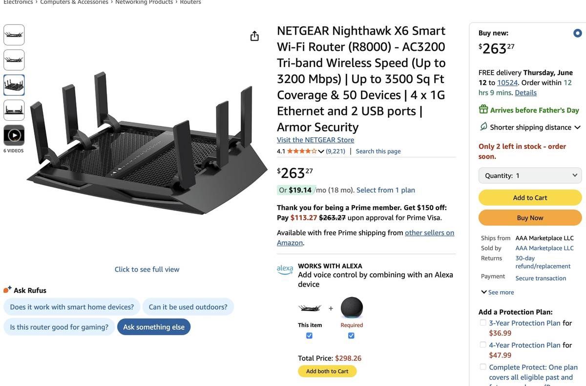 Netgear Nighthawk X6 Smart WiFi Router