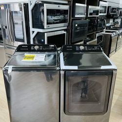 Samsung 5.0 Cu.ft. Top Loading Washer And 7.4 Cu.ft. Gas Dryer Set! MPS