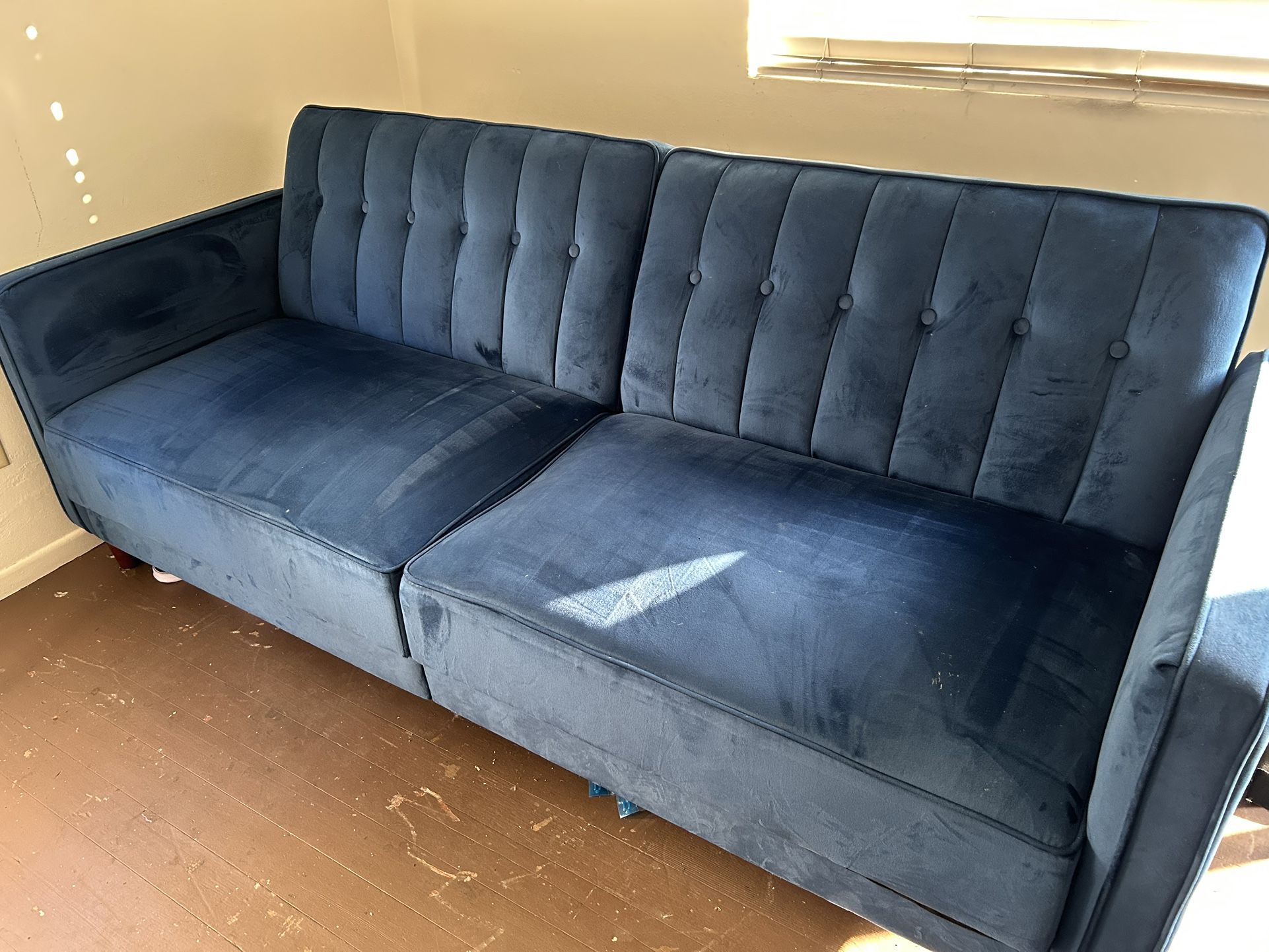 Velvet Upholstered Convertible Loveseat Sleeper Sofa