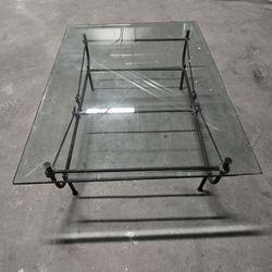 Nice Glass Coffee Table With Metal Frame 