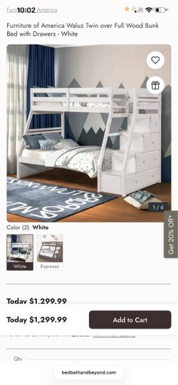 Bunk bed Twin over Full with Drawers