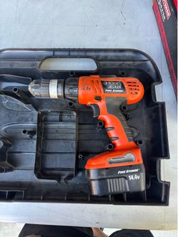Black & Decker Fire Storm 14.4V Cordless Drill + Battery & Case