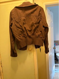Hollister brown bomber jacket