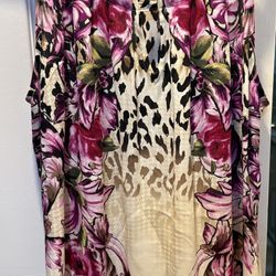 White House Black Market Women's Sleeveless Floral Halter Tank Top 100% Silk M