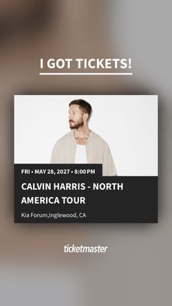 Calvin Harris Kia Forum Ticket 5/28