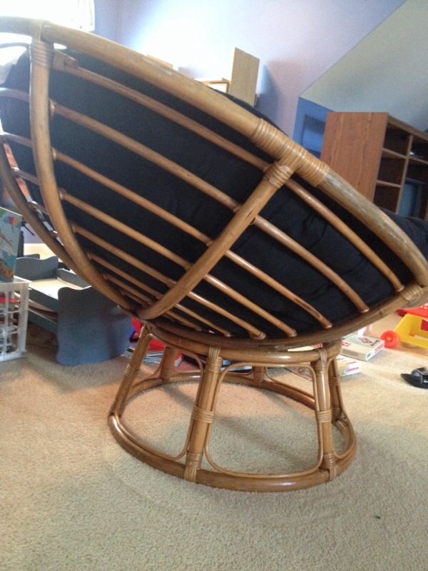 Bamboo Half-Sphere Chair and Cushion