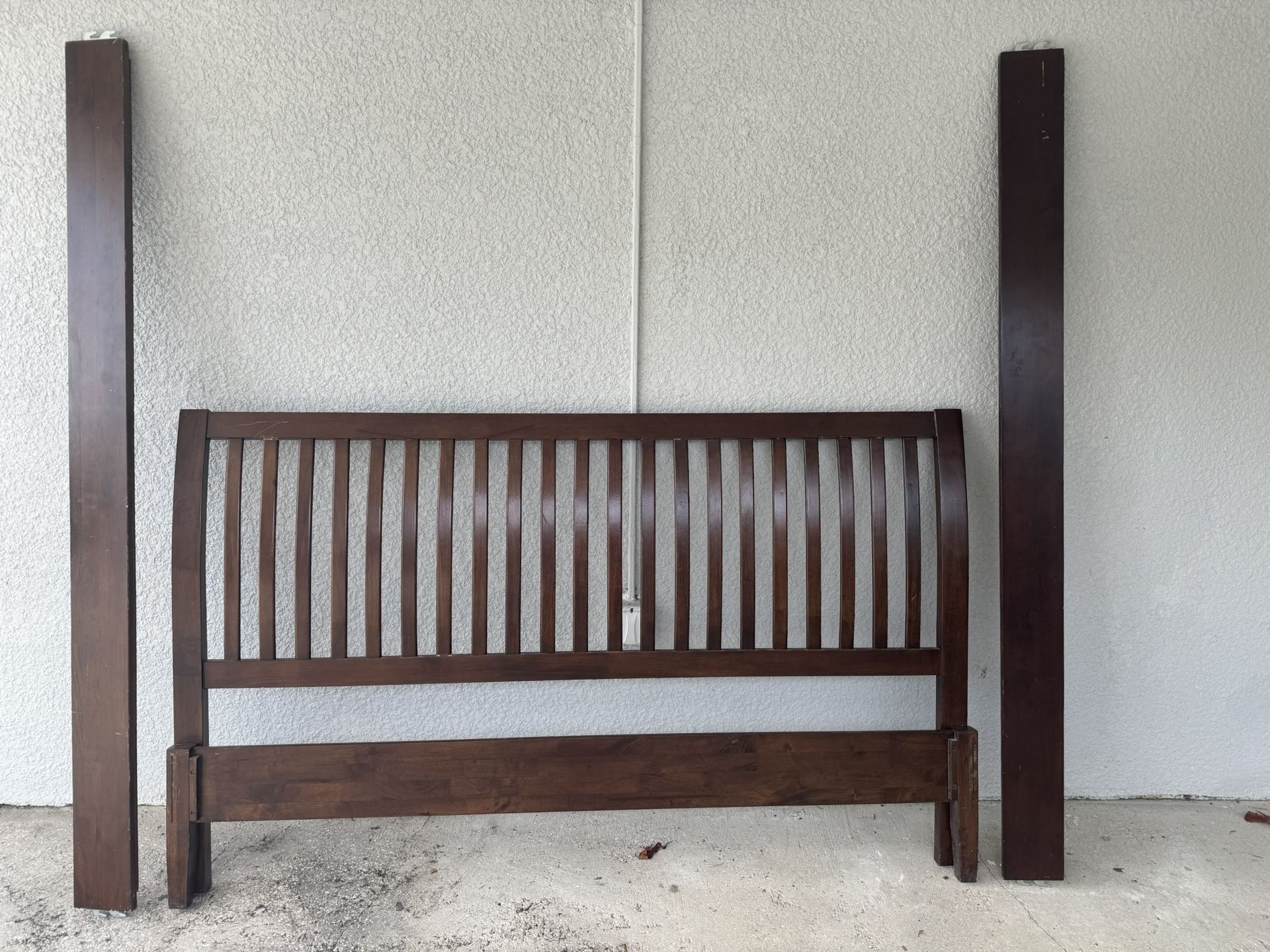 King Bed Frame With Headboard, Footboard, Sides And Slats