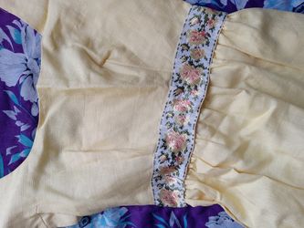 Vintage 60s-70s Lemon Yellow Homemade Maxi Dress