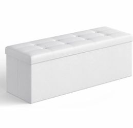 43 Inches Folding Storage Ottoman Bench, Ottoman with Storage, Foot Rest Stool, Load 660 lb,