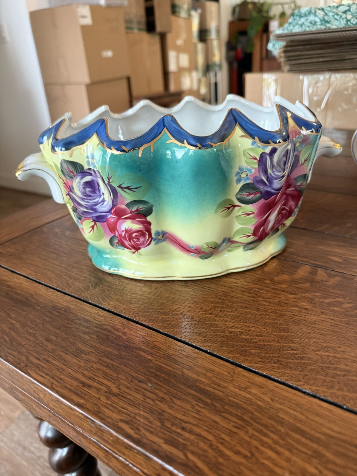 Floral Compote, Victorian Bowl, Floral China