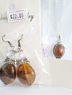 Amber necklace and earings all are $22