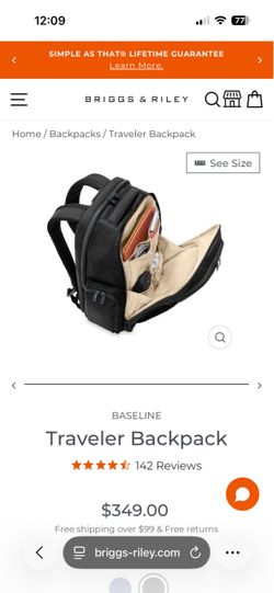 Briggs and Riley brand new backpack- traveler backpack baseline