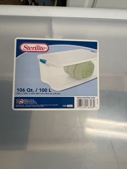 Sterilite 100L plastic storage bin